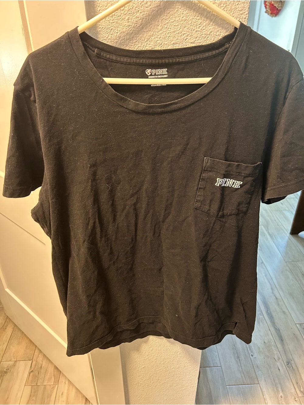 PINK Victoria's Secret Black Short Sleeve Pocket Tee